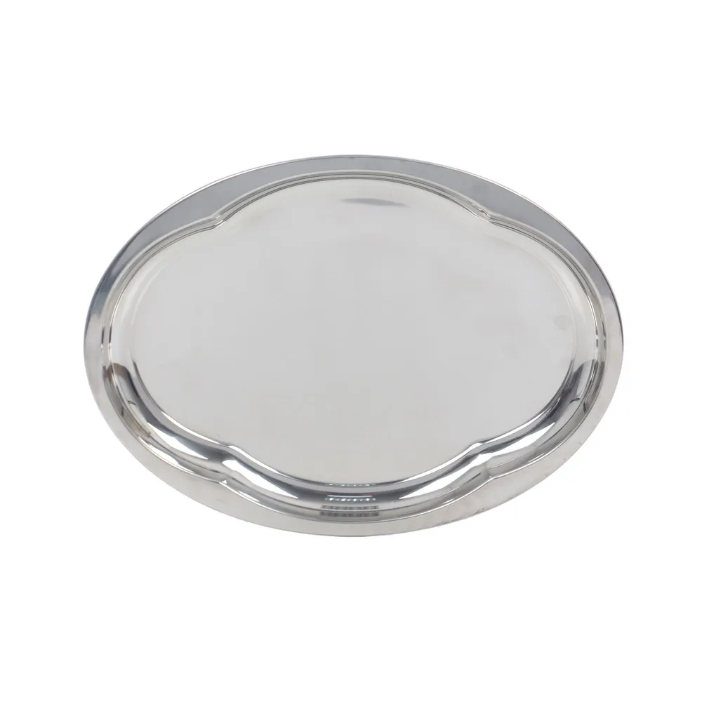Tava ovala pentru servire, din inox, 251, gri, 35 x 26.4 x 2 cm