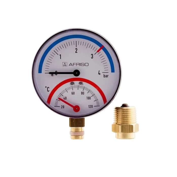 Termomanometru radial Afriso 0 - 4 ATM, 0 - 120 grade C, 258