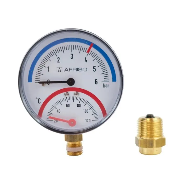 Termomanometru radial Afriso TM80, 0-6 bar, 20-120 grade Celsius