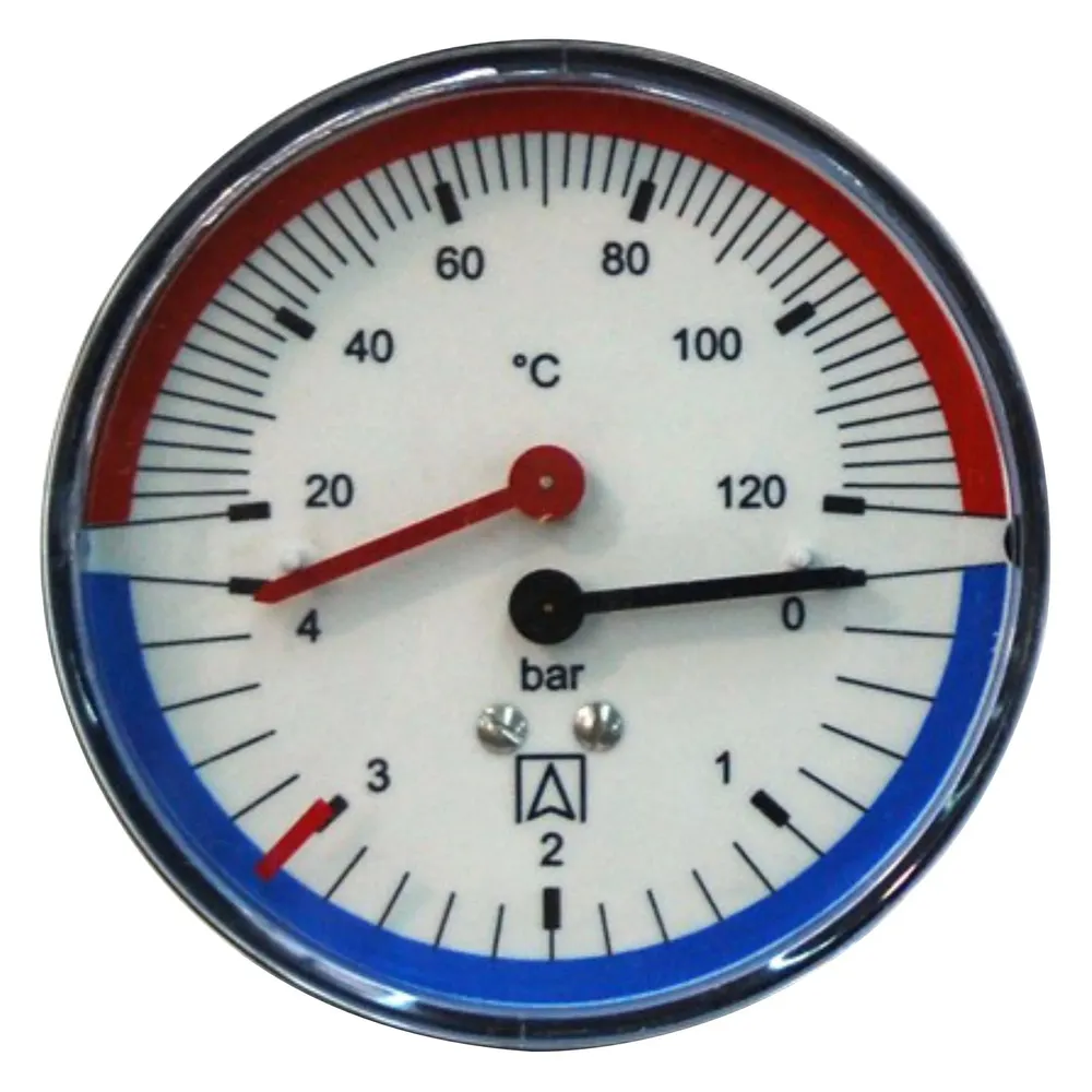 Termomanometru radial Icma 258, 0 - 6 ATM, 0 - 120 grade C