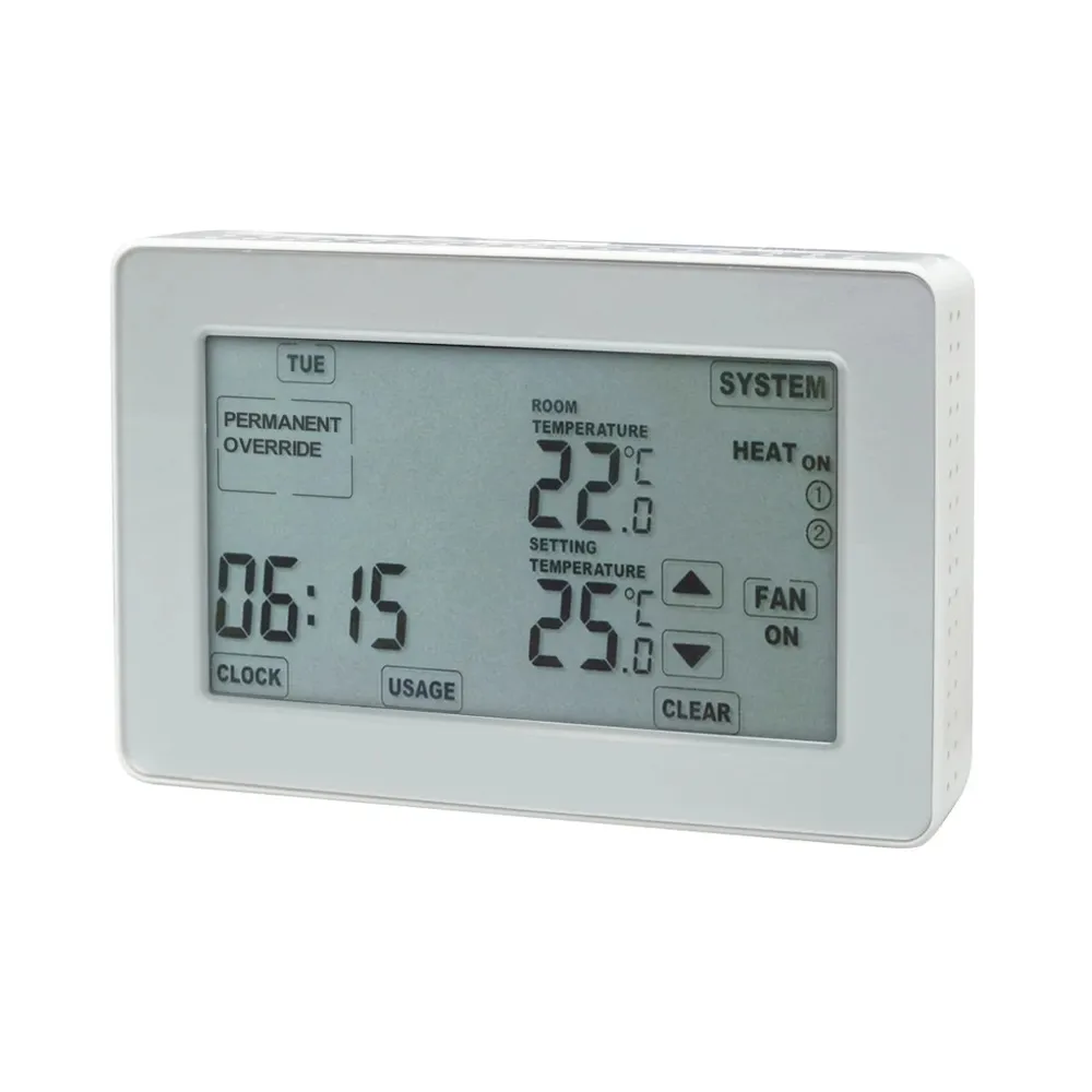 Termostat de ambient pentru centrala, cu fir, Paxton BL-TM062, programabil, digital, 2 x AAA, alb