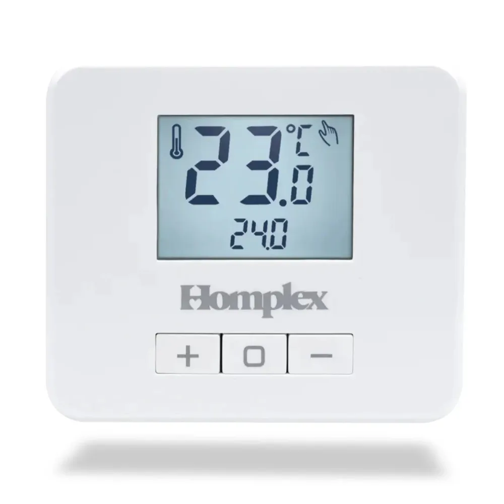 Termostat de ambient pentru centrala, wireless, Homplex Evo X RF, 2 x 1.5 AA, afisaj digital, IP42, alb