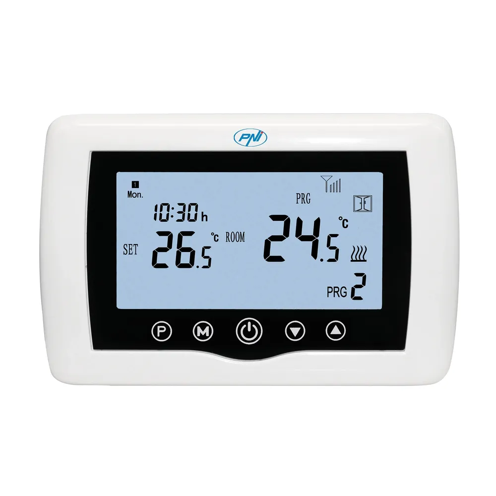 Termostat de ambient pentru centrala, wireless, PNI CT36, inteligent, Wi-Fi, programabil, afisaj digital, protectie inghet, IP30, alb