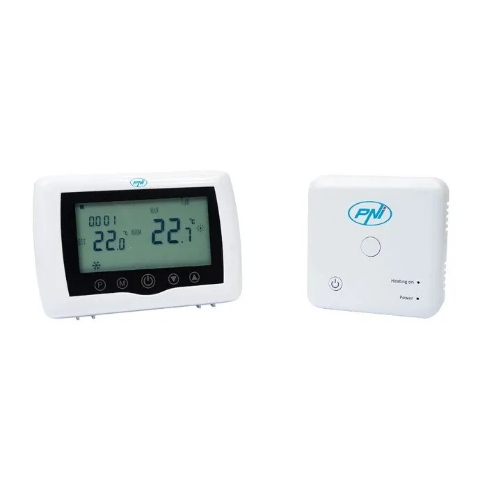 Termostat de ambient pentru centrala, wireless, PNI CT36 PRO, inteligent, programabil, afisaj digital, protectie inghet, alb