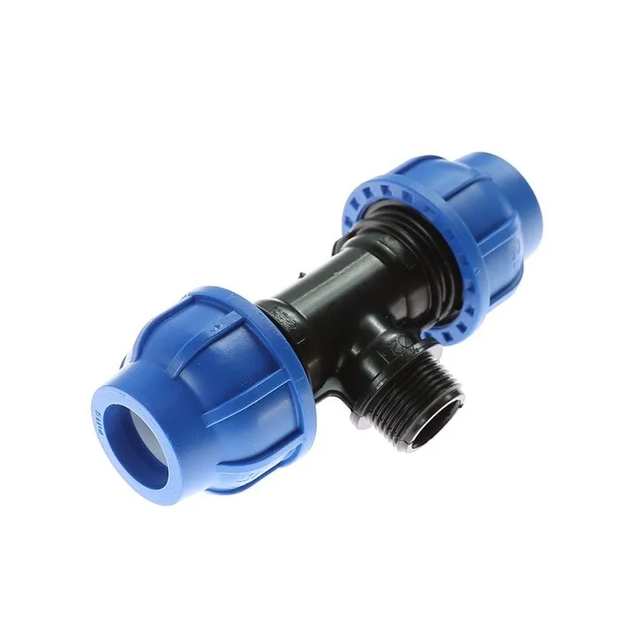 Teu compresiune PEHD, filet exterior, D 25 mm x 3/4"