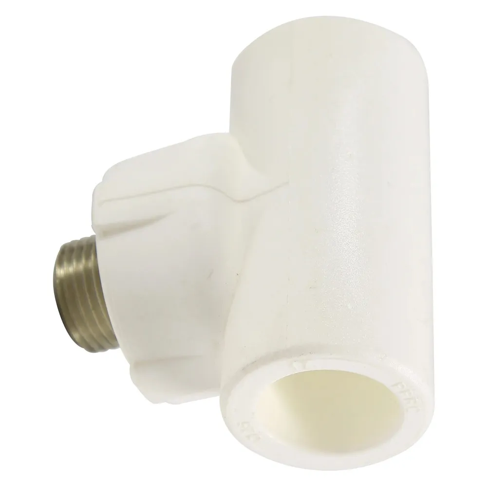 Teu PPR, D 25 mm x 1/2", filet exterior, alb