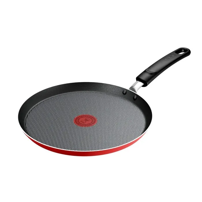 Tigaie clatite Tefal Easy Start, aluminiu, rosu, 25 cm