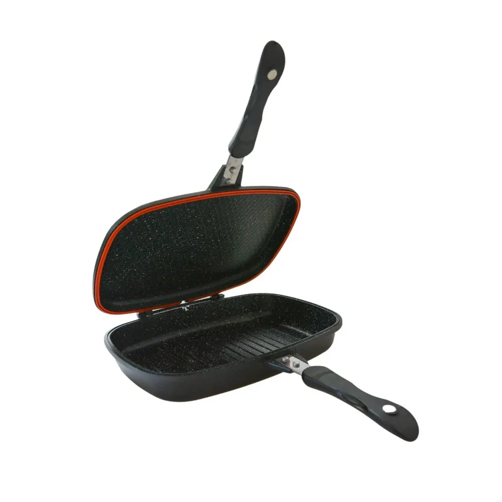Tigaie grill dublu Schmitter, aluminiu, 36 x 25 cm, negru