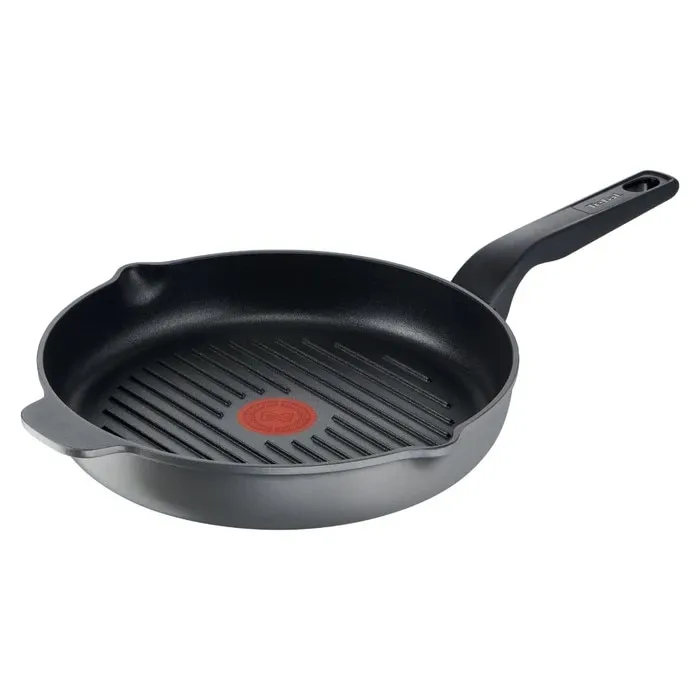 Tigaie grill Tefal XL Force C6854055, aluminiu, invelis antiaderent, negru, 26 cm