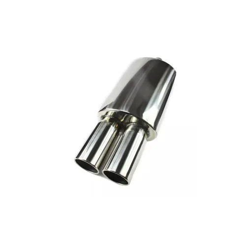Toba sport inox dubla, diametru intrare 60 mm, lungime totala 550 mm, corp 320 mm — imaginea 2