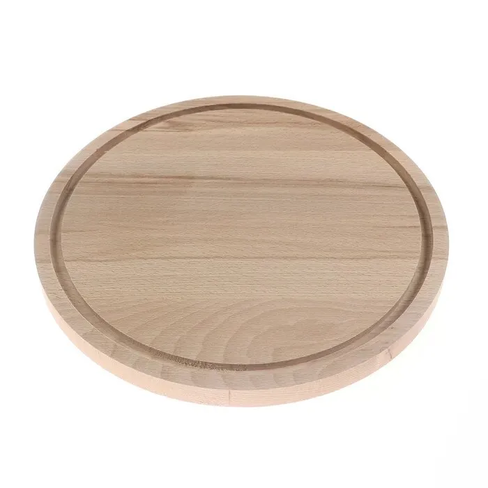 Tocator rotund, lemn natur, D 20 cm