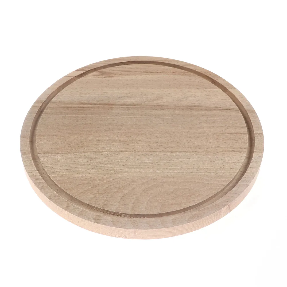 Tocator rotund, lemn natur, D 30 cm