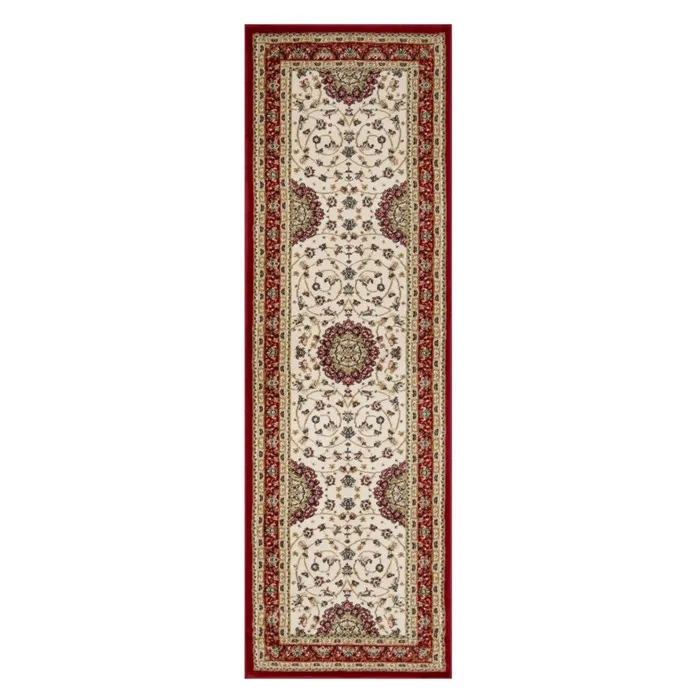 Traversa Oriental Weavers Bristol 512-CG1-R, 80 x 250 cm, polipropilena, rosu + bej + crem, dreptunghiulara