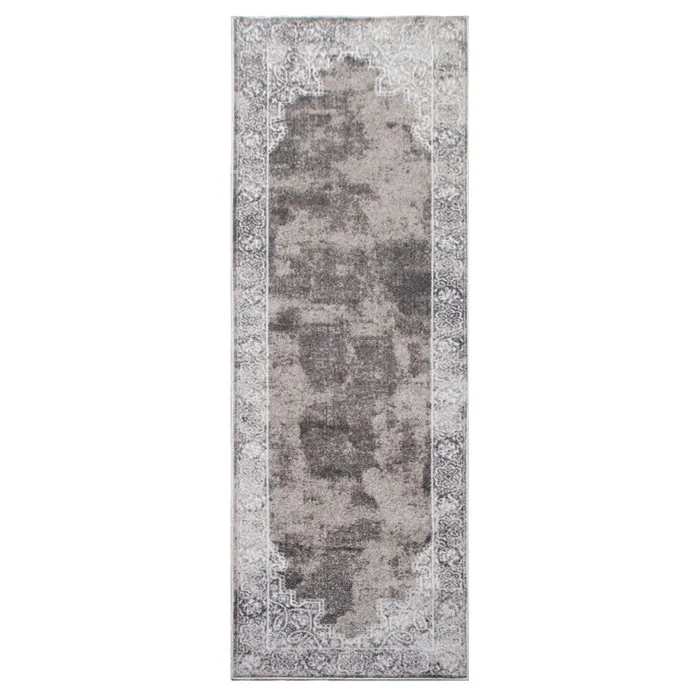 Traversa Victoria 80991-0944, 80 x 250 cm, polipropilena frize + poliester, gri + bej + crem, dreptunghiulara