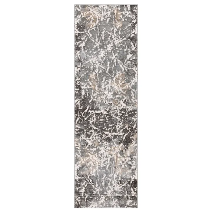 Traversa Zoe 2060/OL9, 80 x 250 cm, polipropilena heat-set + poliester, gri, dreptunghiulara