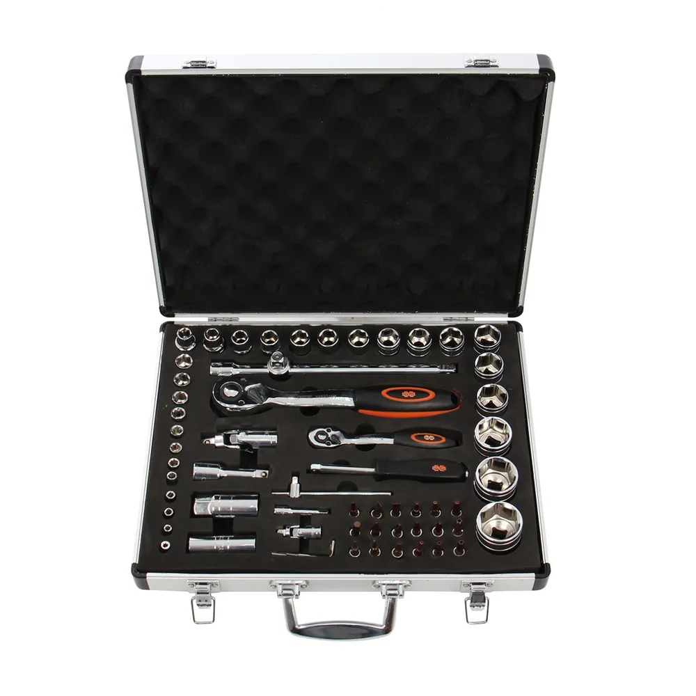 Trusa capete tubulare 1/2 - 1/4 inch Holzer, 62 piese