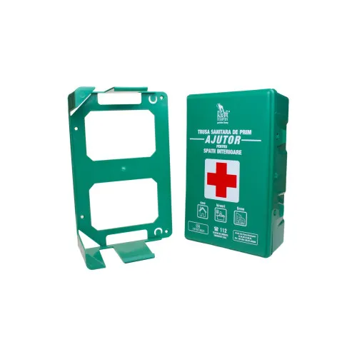 Trusa sanitara prim ajutor Kraftmann DIN 13157:2021 avizata A.N.M.D.M.R. pentru spatii interioare cu suport montare — imaginea 4