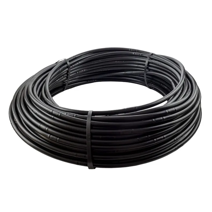 Tub pentru irigatii prin picurare, Aquafix, 0.9 mm, D 16 mm, distanta orificii 33 cm, 2l/h, rola 100 m
