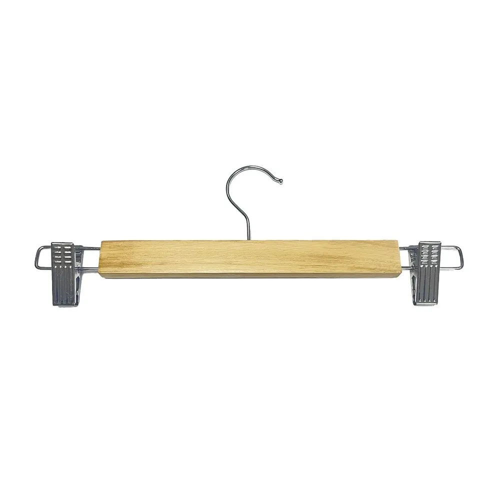 Umerase haine Caressa, pentru pantaloni, lemn, 33 x 12 cm, natur, set 3 bucati
