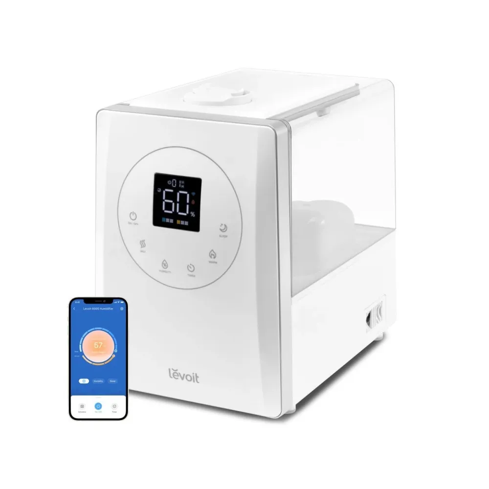 Umidificator aer Levoit LV600S hibrid, rezervor 6 L, 3 viteze, aromaterapie, control WI-FI, 28 W, alb