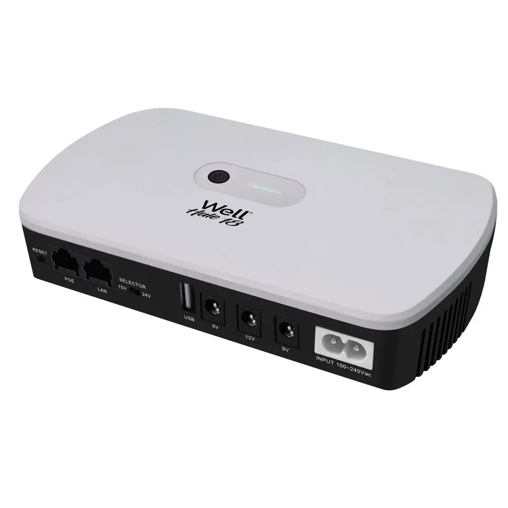 UPS Well DC-HALE18-WL, 18W, 5V/9V/12V, POE 15V/24V, USB