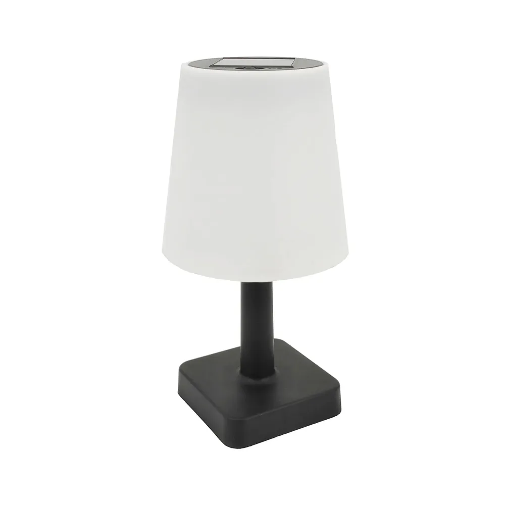 Veioza solara LED Hoff, 0.06 W, lumina calda, alb + negru, modern