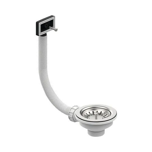 Ventil chiuveta EasyKIT 114x1 1/2" cu sita inox, cu preaplin rectangular