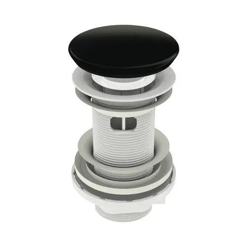 Ventil lavoar click-clack 1 1/4" cu invelis ceramic negru si preaplin