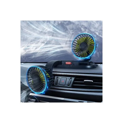 Ventilator auto dublu cu mufa USB 5V — imaginea 2