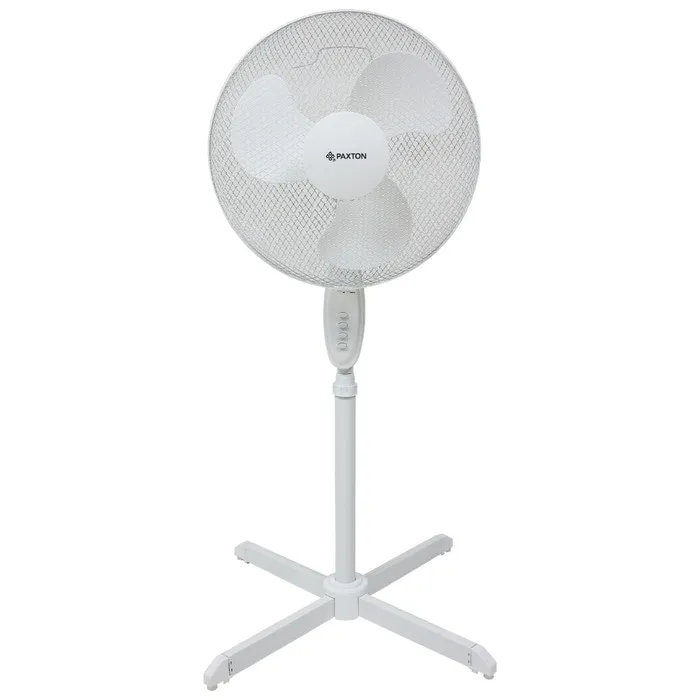 Ventilator cu picior Paxton VP-45-400, 45 W, 3 viteze, diametru 40 cm, inaltime reglabila, functie de oscilatie 70 grade, alb