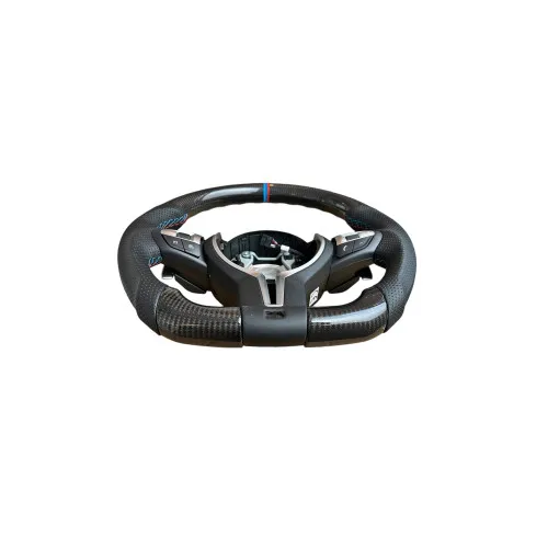Volan sport piele si carbon compatibil cu modelele BMW Seria 1 F20,F21 Seria 2 F22,F23,F45,F87 Seria 3 F30,F31,F34 Seria 4 F32,F33,F36,F82,F83 X5 - F15 X3 - F25 — imaginea 2
