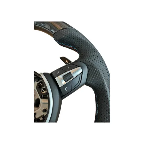 Volan sport piele si carbon compatibil cu modelele BMW Seria 1 F20,F21 Seria 2 F22,F23,F45,F87 Seria 3 F30,F31,F34 Seria 4 F32,F33,F36,F82,F83 X5 - F15 X3 - F25 — imaginea 4