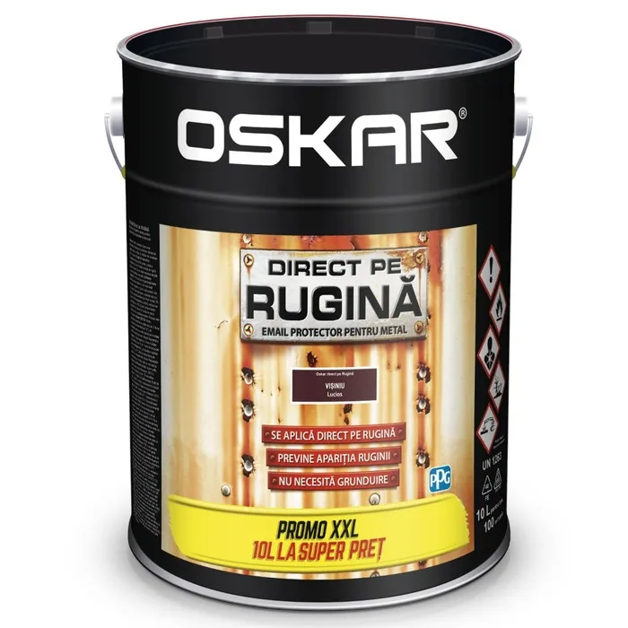 Vopsea alchidica Direct pe rugina Oskar, interior / exterior, visiniu lucios, 10 L