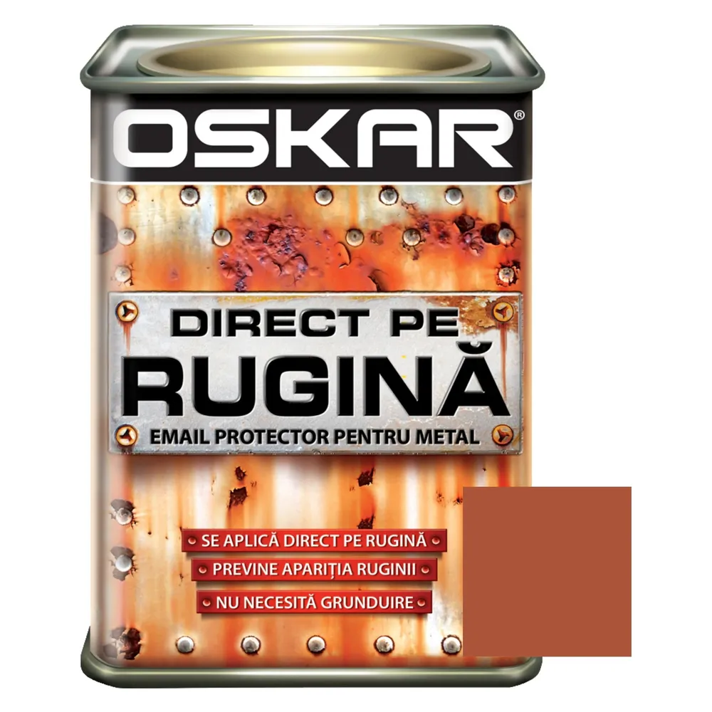 Vopsea alchidica Oskar Direct pe rugina, interior / exterior, cupru metalizat, 0.5 L