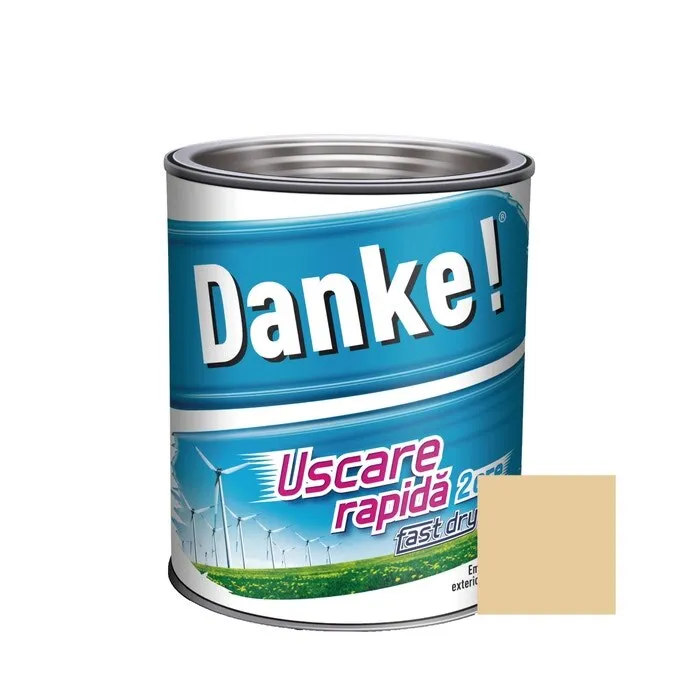 Vopsea alchidica pentru lemn / metal, Danke! Uscare Rapida, interior / exterior, galben mustar, 0.75 L