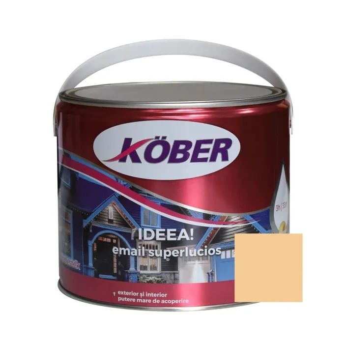 Vopsea alchidica pentru lemn / metal, Kober Ideea, interior / exterior, bej, 2.5 L