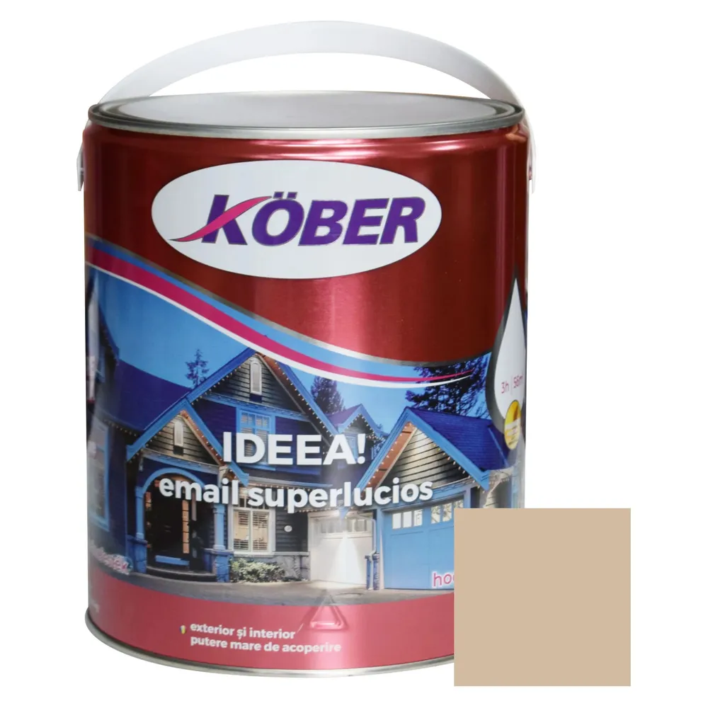 Vopsea alchidica pentru lemn / metal, Kober Ideea, interior / exterior, bej, 4 L
