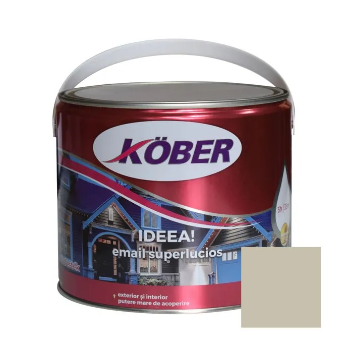 Vopsea alchidica pentru lemn / metal, Kober Ideea, interior / exterior, maro roscat, 2.5 L