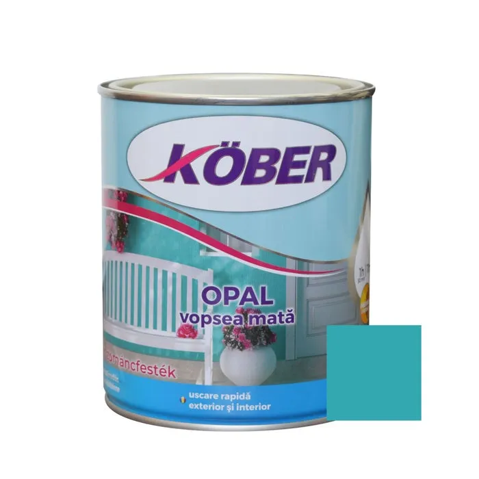 Vopsea alchidica pentru lemn / metal, Kober Opal, interior / exterior, turcoaz RAL5018, 0.75 L