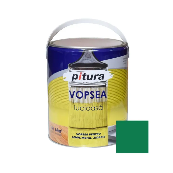 Vopsea alchidica pentru lemn / metal, lucioasa, Pitura, interior / exterior, verde luminos V53533, 4 L