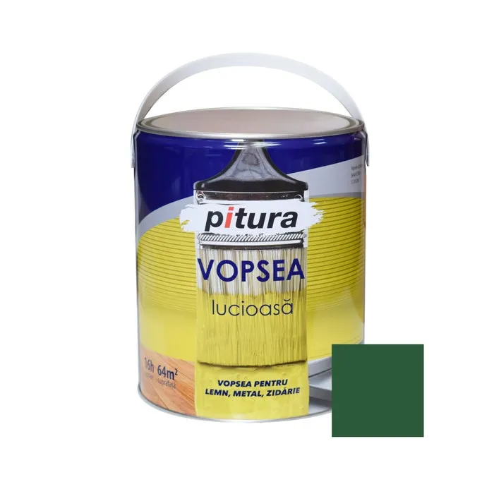 Vopsea alchidica pentru lemn / metal, lucioasa, Pitura, interior / exterior, verde V53551, 4 L