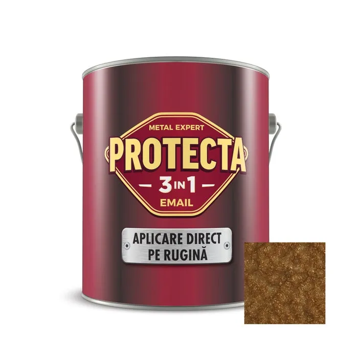 Vopsea alchidica pentru metal, Protecta 3 in 1, interior / exterior, auriu metalic texturat, 2.5 L