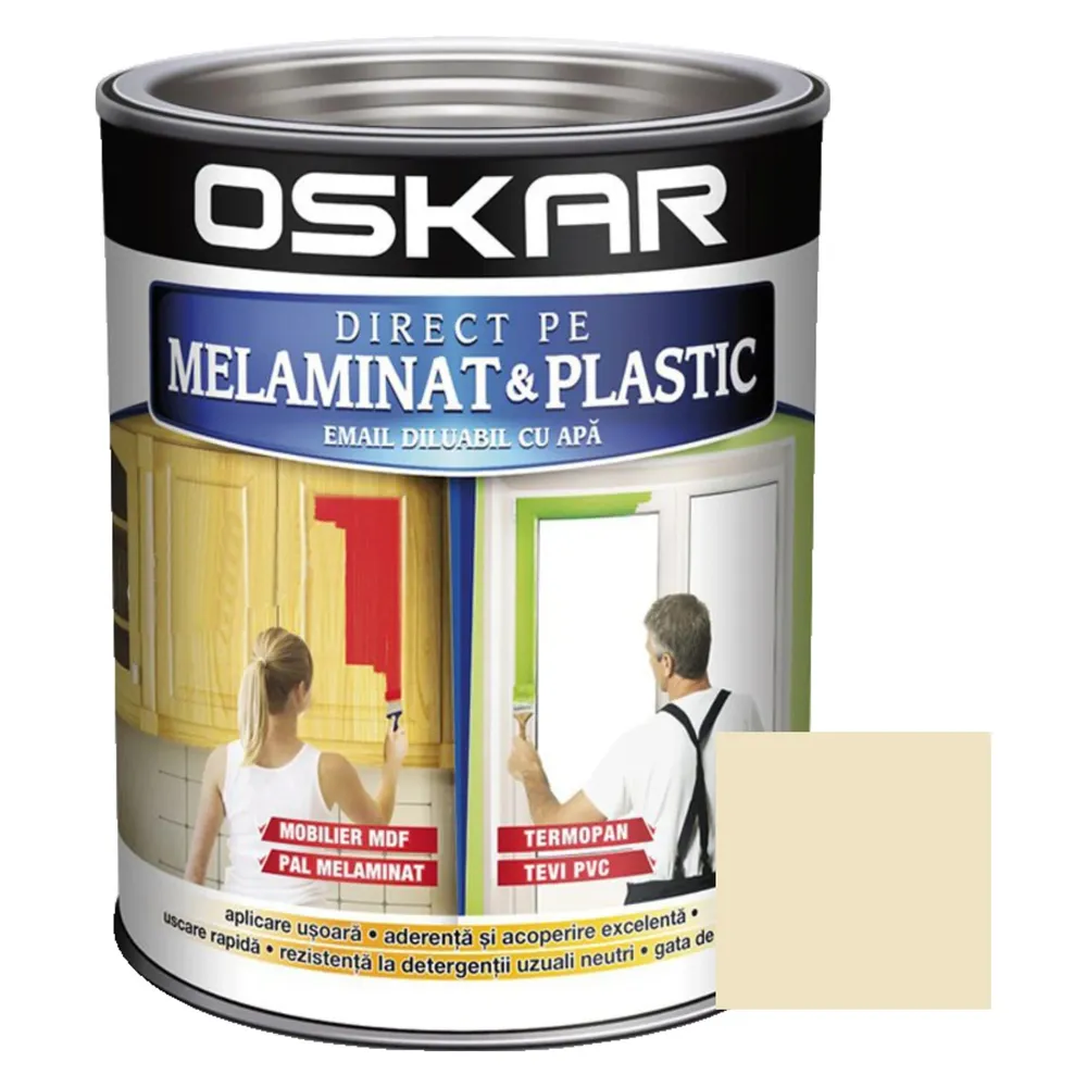 Vopsea Direct pe melaminat si plastic Oskar, interior, crem deschis / tiramisu, 0.6 L
