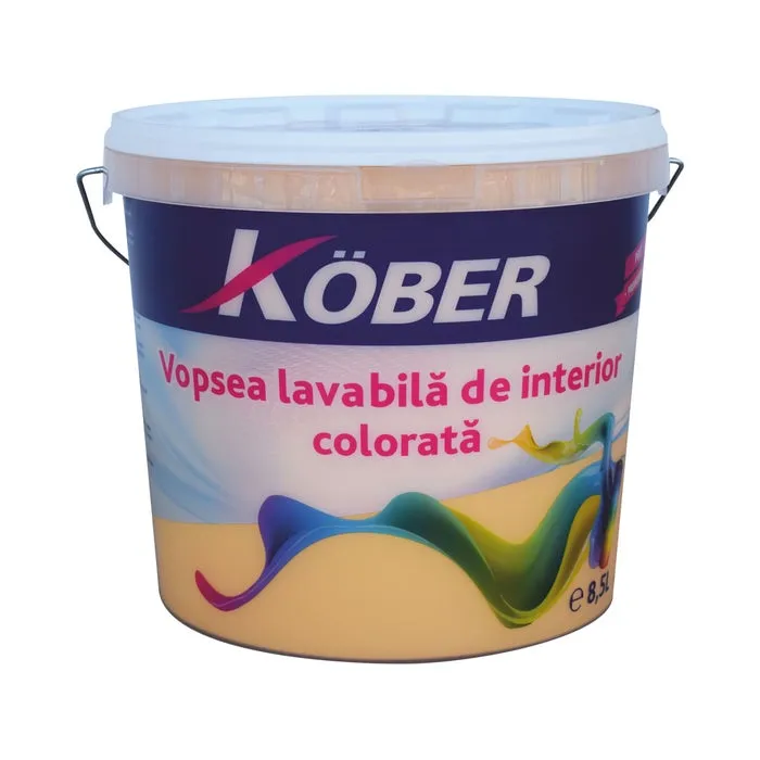 Vopsea lavabila interior, Kober, orange luminos V8335, 8.5 L