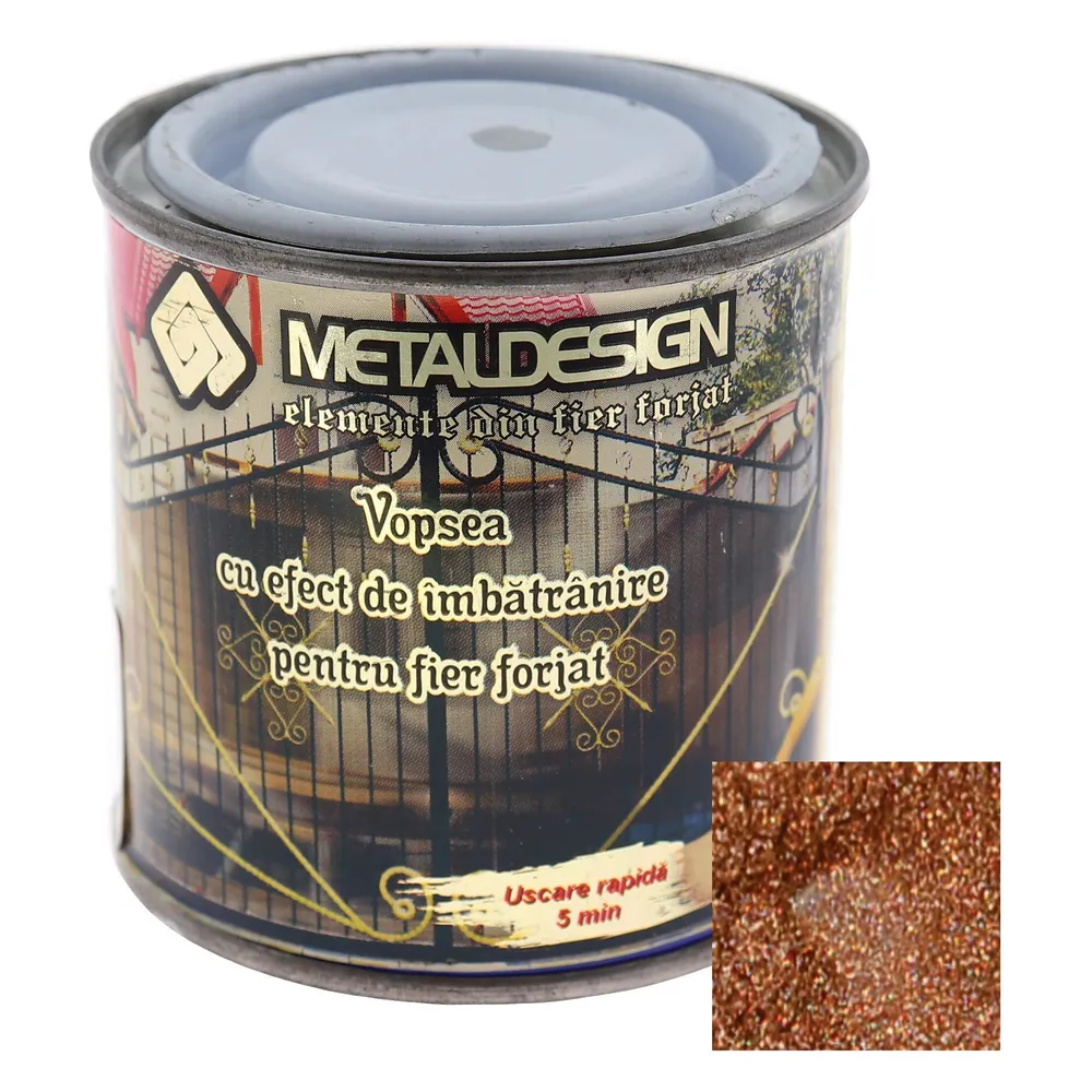Vopsea patinata pentru metal, interior / exterior, cupru, 0.25 L