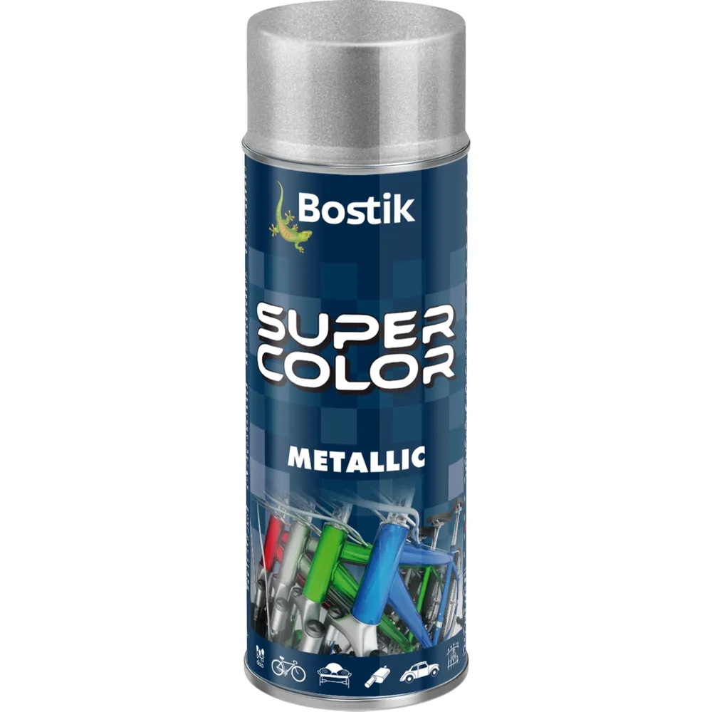 Vopsea spray Den Braven Super Color, argintiu metalic, lucios, 400 ml
