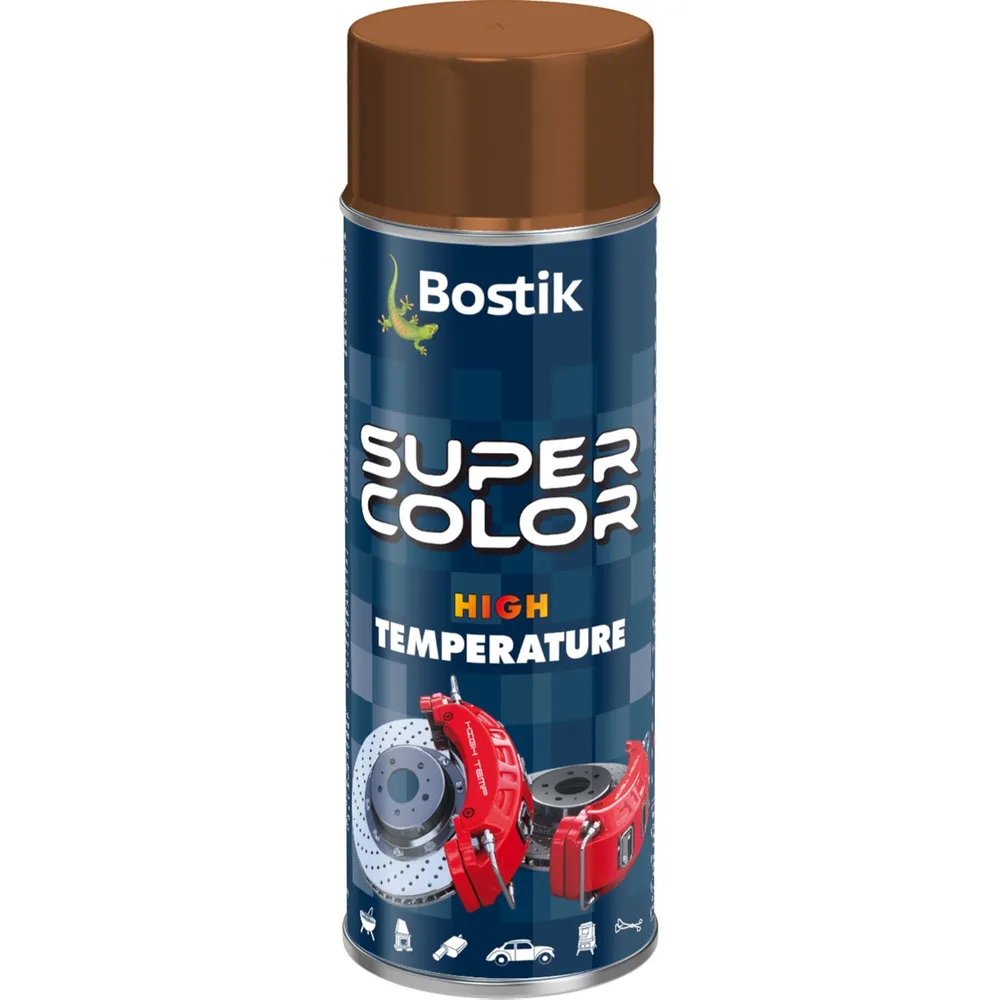 Vopsea spray Den Braven Super Color, pentru temperaturi inalte, maro, mat, 400 ml
