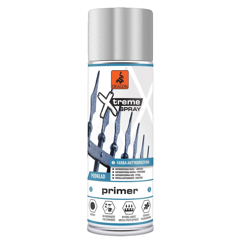 Vopsea spray Dragon Xtreme, anticoroziv, gri, mat, 400 ml