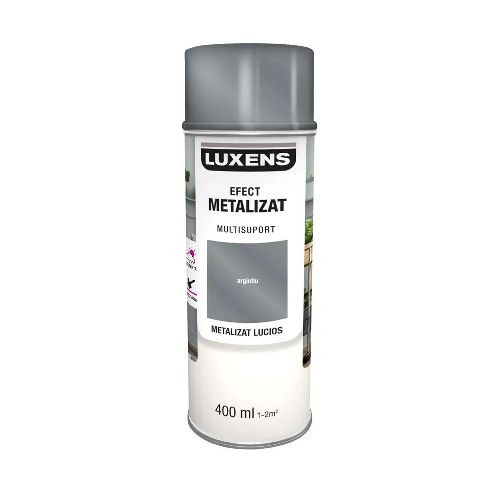 Vopsea spray Luxens, decorativa, argintiu, metalizat lucios, 400 ml