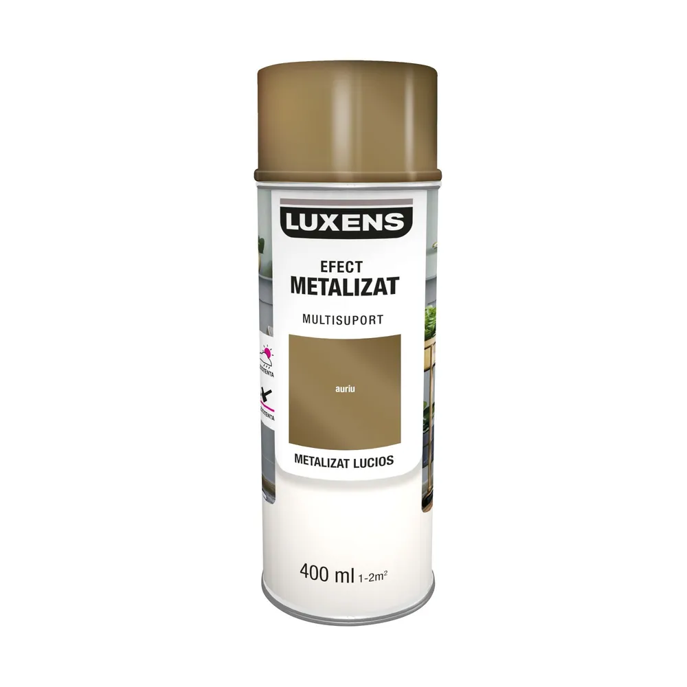 Vopsea spray Luxens, decorativa, auriu, metalizat lucios, 400 ml